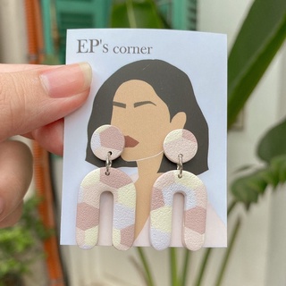 Khuyên tai đất sét nung Polymer Clay (Cappuccino)