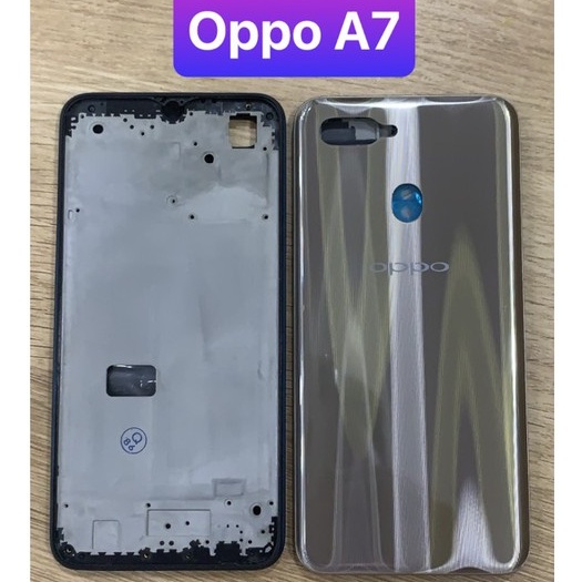 bộ vỏ oppo A7 - gồm lưng , sườn , phím , kính camera