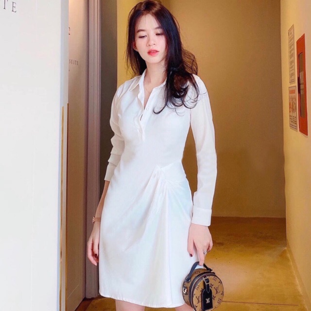 Đầm sm trắng tùng nhúng (kèm hình thật)