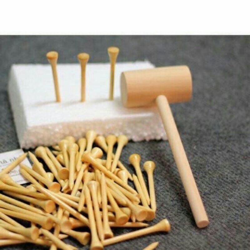 Búa Gỗ Kèm 20 Đinh Gỗ Cho Bé Giáo Cụ Montessori