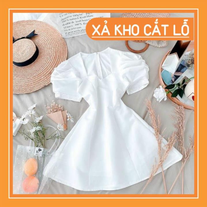 [Quần Áo Hot] Đầm trắng tay phồng dễ thương - Poli Dress | BigBuy360 - bigbuy360.vn