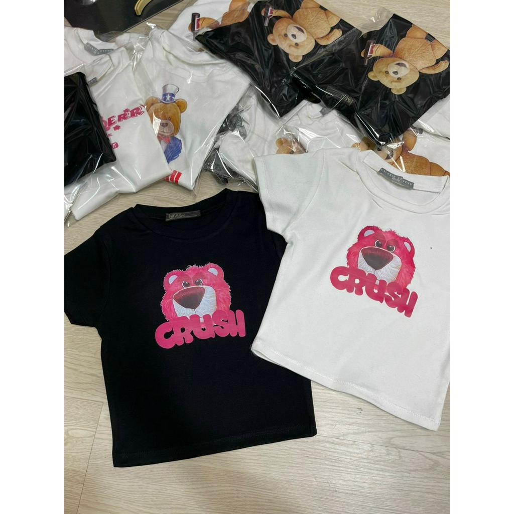 áo thun croptop in hình gấu dâu cute chất thun borip