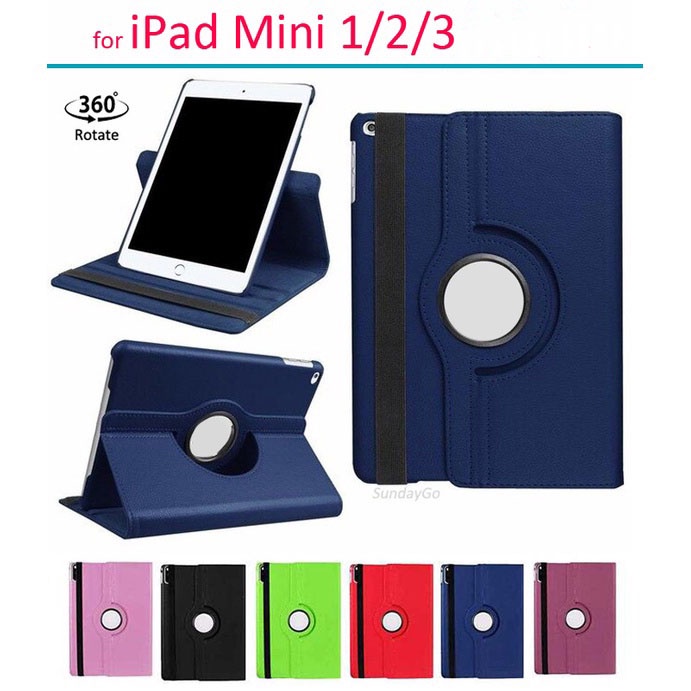 Bao Da Vỏ Ốp iPad mini 1, mini 2, mini 3 (7.9 inch) Nhiều Màu Giá Rẻ Xoay 360 Độ