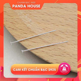 Charm bạc s925 đinh bạc đầu dẹp chữ T - Panda House