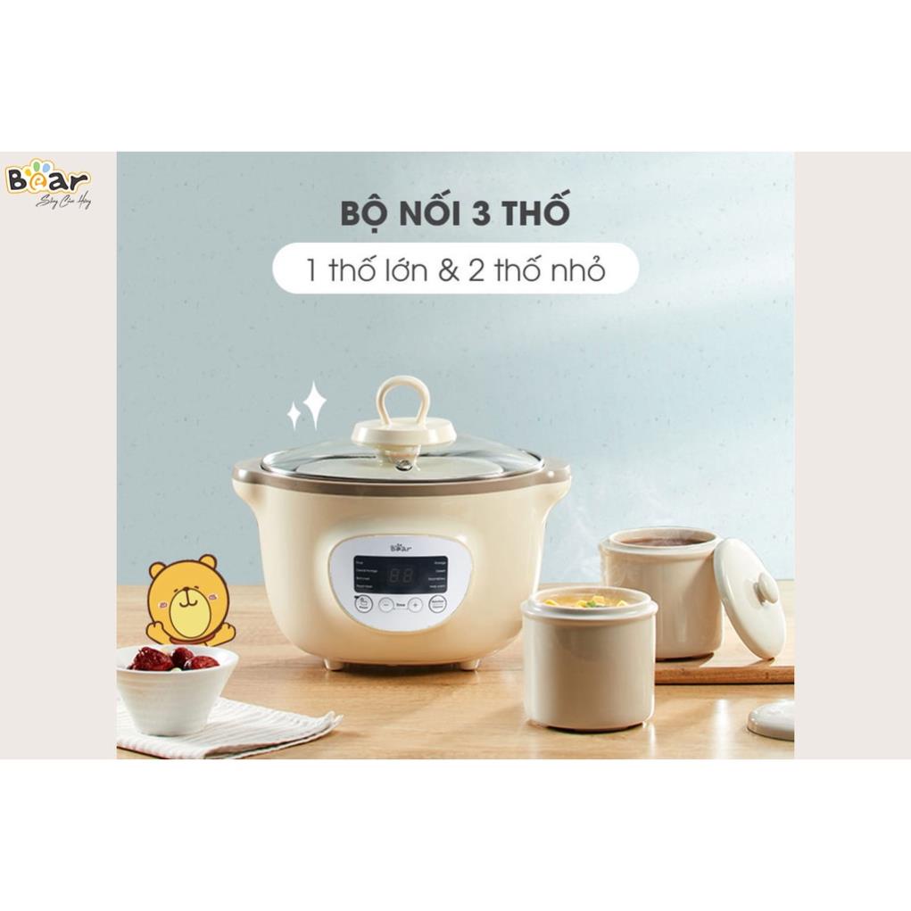 Nồi nấu chậm Bear 1.6L bản quốc tế nấu cháo, ninh, hầm có tính năng hẹn giờ và giữ nhiệt Gia dụng Bear Tuli Mart