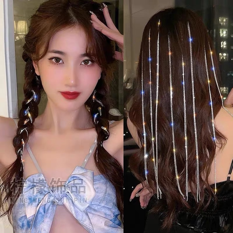 Kẹp tóc dây đá 2 line bling bling ✨
