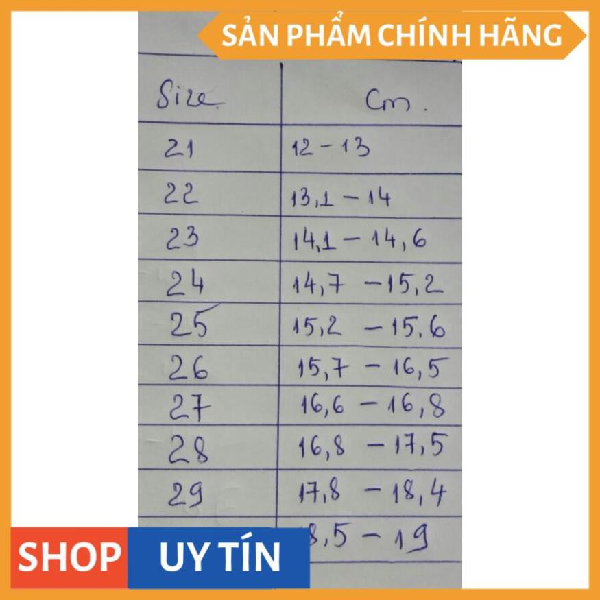 Giày mọi dành cho bé trai size 21 đên 31