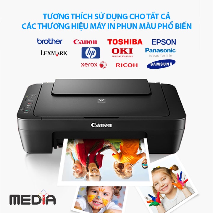 Giấy In Phun Màu Media Inkjet 2 Mặt Siêu Bóng (Resin Coated Glossy), A4 260gsm 20 Tờ, Dùng Cho Tất Cả Máy In Phun Màu