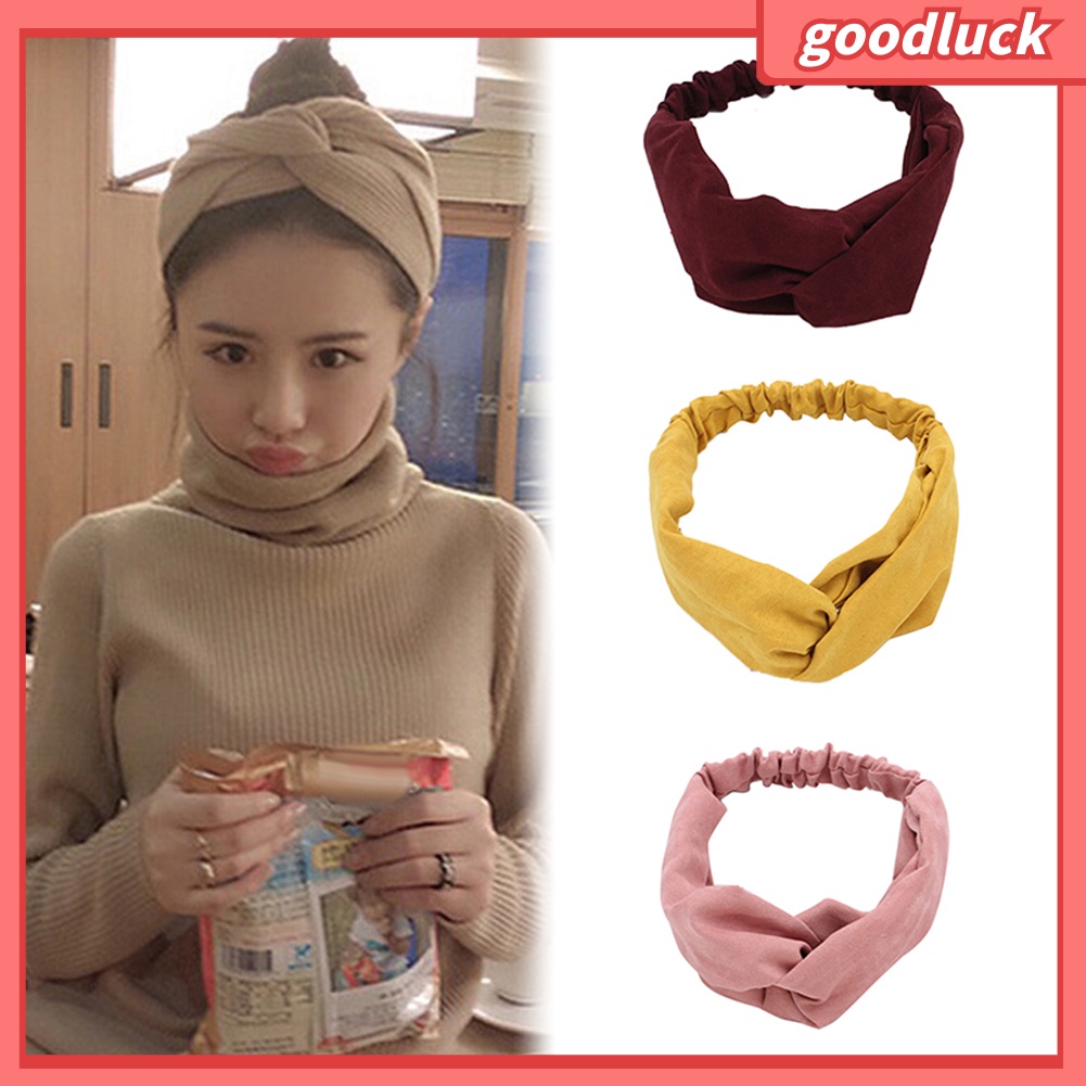 Băng Đô Vải Màu Trơn Xinh Xắn Cho Nữ