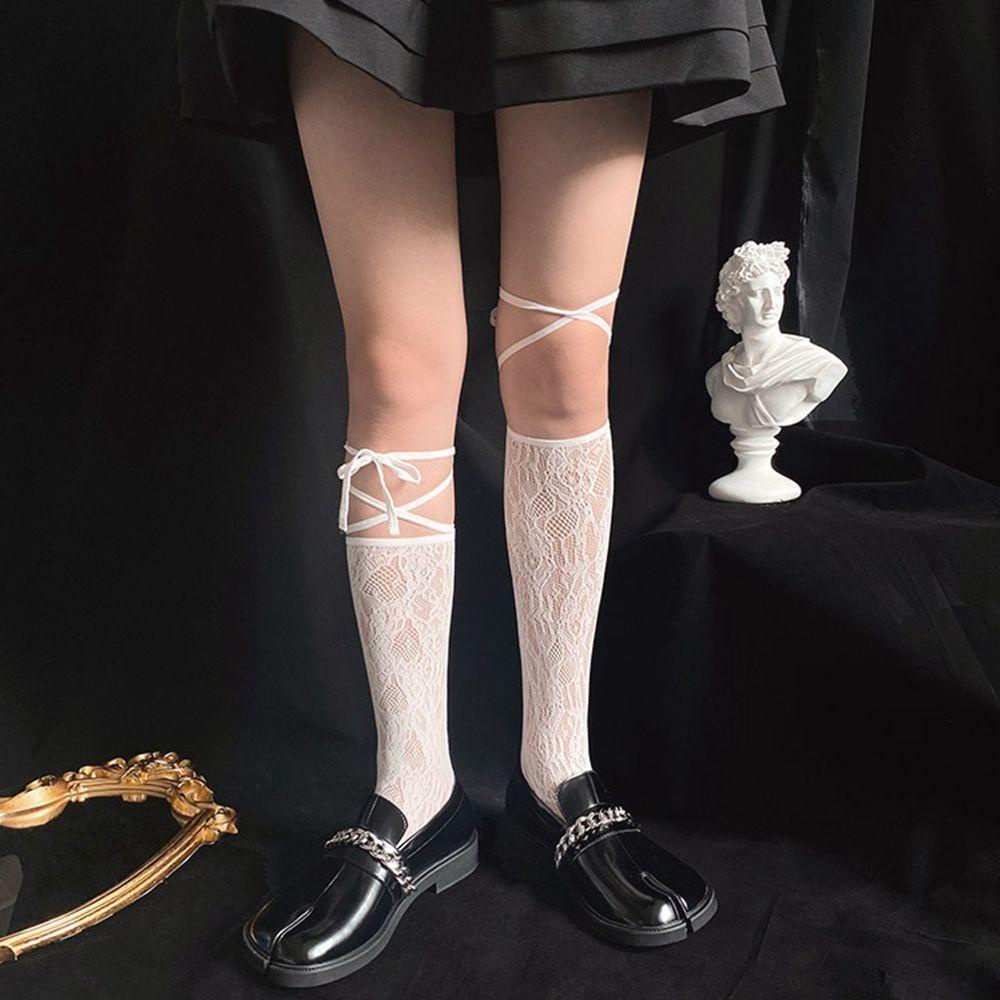 Đôi Vớ Hở Ngón Co Giãn Phối Ruy Băng Phong Cách Harajuku Nhật Bản Cho Nữ