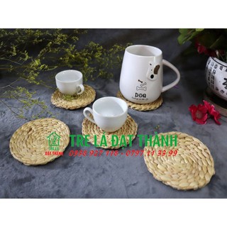 Thảm lục bình trang trí , thảm trang trí sản phẩm, thảm lục bình tròn
