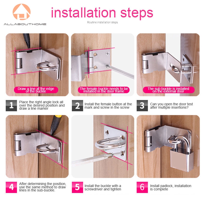 Chốt khóa cửa xoay 90 độ bằng thép không gỉ tiện dụng | BigBuy360 - bigbuy360.vn