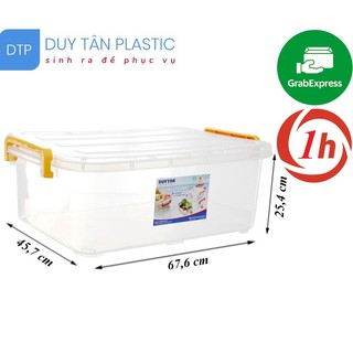 Thùng Nhựa Chữ Nhật Duy Tân Trong suốt 55 Lít No.0998 - 67.6 x 45.7 x 25.4 cm