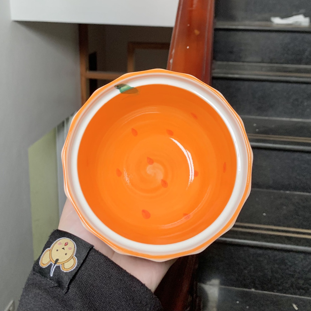 Chén Dĩa Dễ Thương Đĩa Sứ 🍊🍹Set Cam Mùa Hè 🍊🍹 Bát Đĩa Decor Bát Ăn Cơm Chén Sứ Đẹp  Cute B122