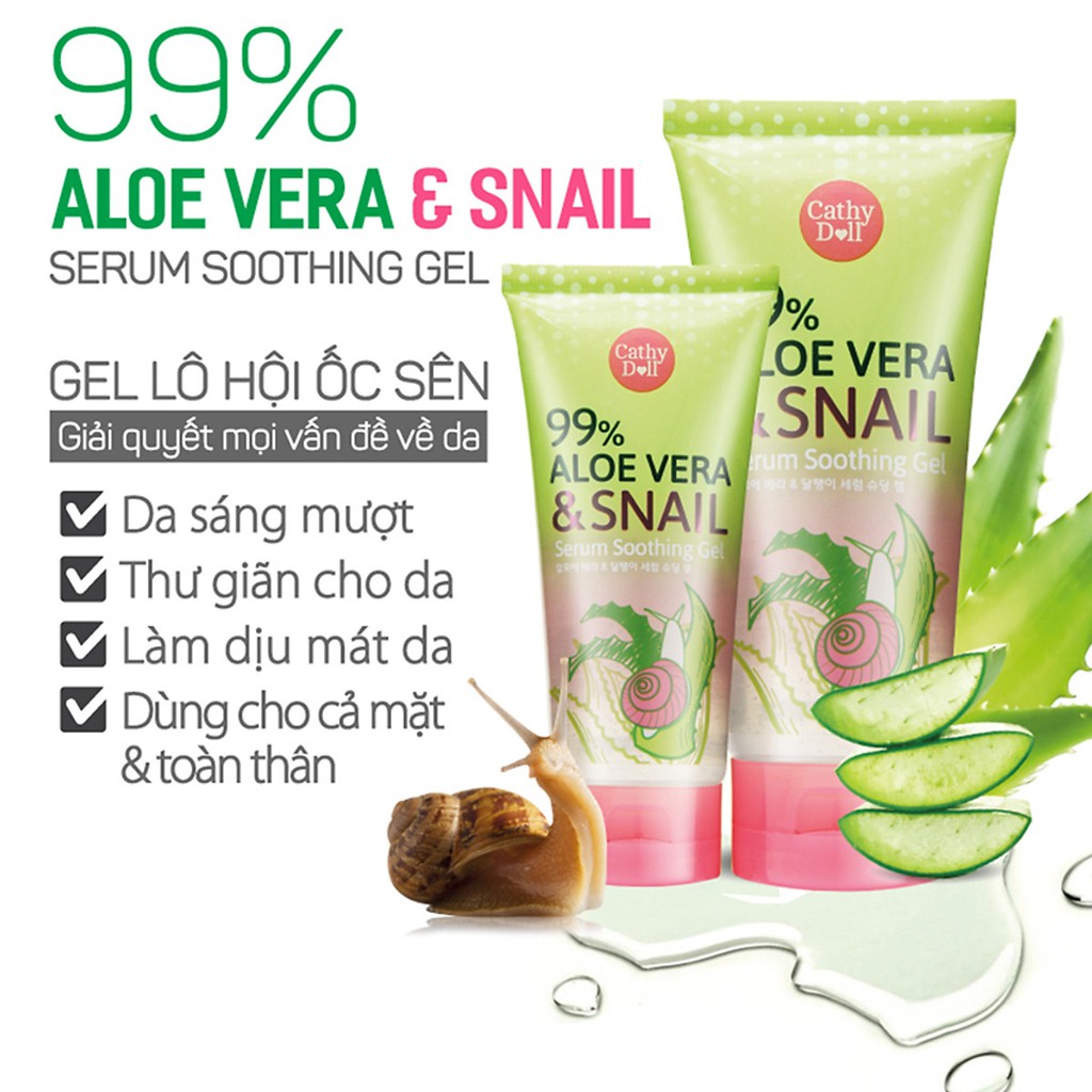 Gel Lô Hội & Ốc Sên Cathy Doll Aloe Vera