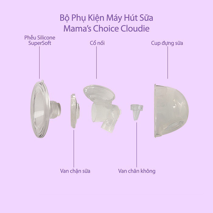 Phụ Kiện Máy Hút Sữa Mama’s Choice Cloudie, Bộ Cup Dành Cho Hút Sữa Máy Hút Sữa Rảnh Tay Không Dây Cloudie