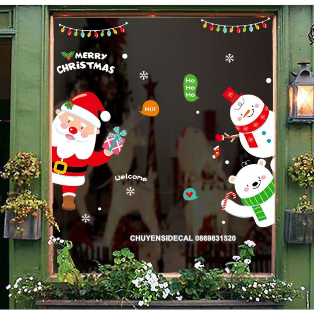 Decal dán tường Noel - Noel Hoạt hình chào lễ nhí