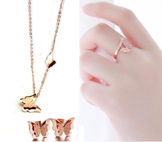 Sét 4 Món Trang Sức Titan Bướm Nữ