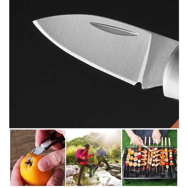 Dao Gấp Làm Móc Khóa Mini, Lưỡi Thép Không Rỉ