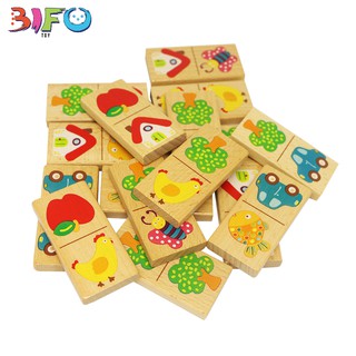 Domino gỗ 28 miếng so sánh đồ chơi