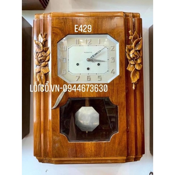 Đồng hồ Vedette 5 gông thùng chạm khắc hoa hồng mặt số nổi