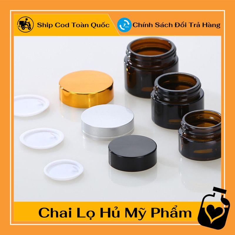 Hủ Đựng Kem ❤ TOP GIÁ RẺ ❤ [15g,20g] Hũ Chiết Kem Thủy Tinh Nâu đựng mỹ phẩm , , phụ kiện du lịch