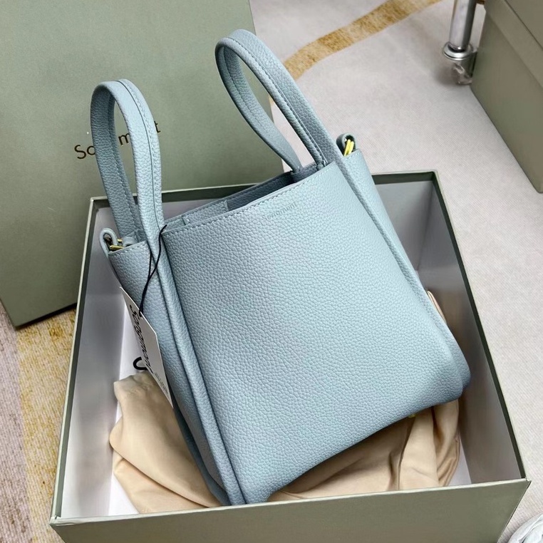 Songmont Túi Xách Da Bò Sức Chứa Lớn Màu Xanh Dương Rau Củ Quả Thời Trang Thường Ngày Cho Nữ SO777777