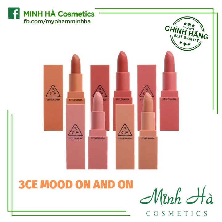 Son lì 3CE Mood On And On màu 220,221,222