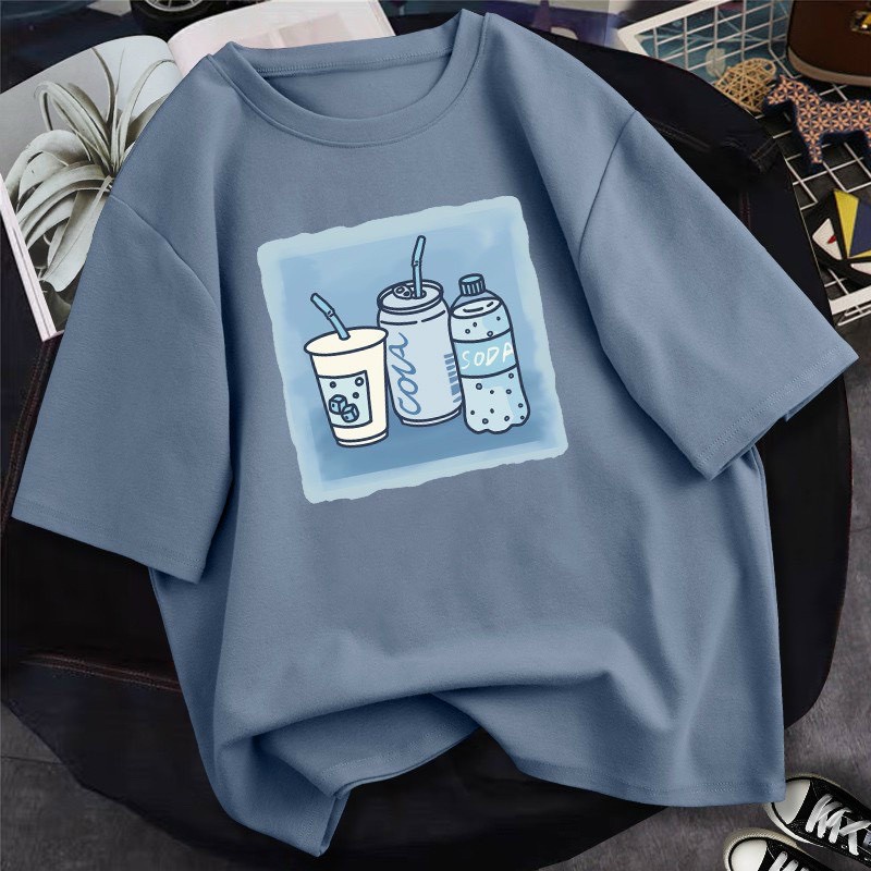 Áo thun tay lỡ form rộng unisex nước giải khát