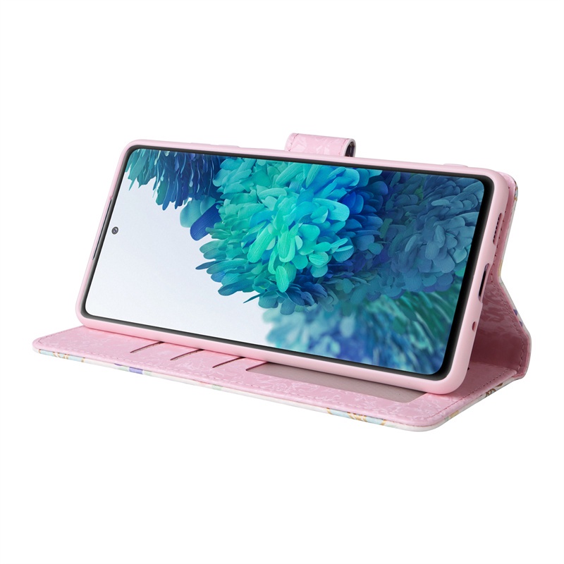 Bao Da Điện Thoại Dạng Ví Nắp Lật Họa Tiết Đá Hoa Cương Sang Trọng Cho Samsung Galaxy S20 Ultra S20 Plus S20 + S20 FE 2022 5G A32 A51 4G Ốp