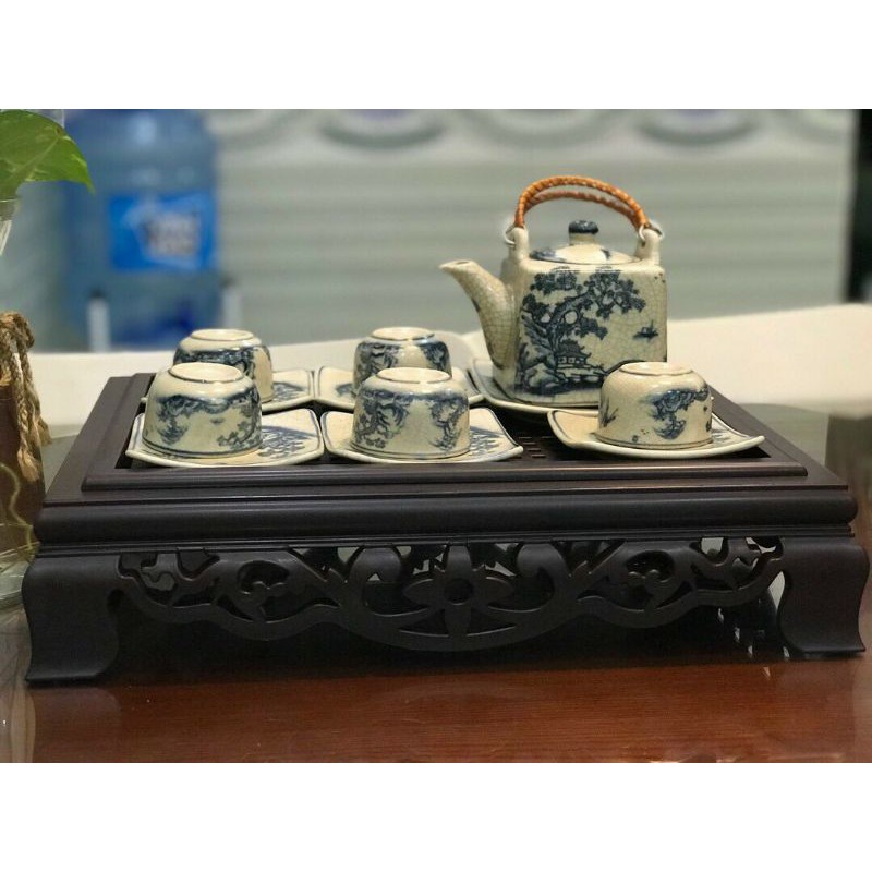 kHAY TRÀ NHỰA GIẢ GỖ ÚP CHÉN UỐNG TRÀ