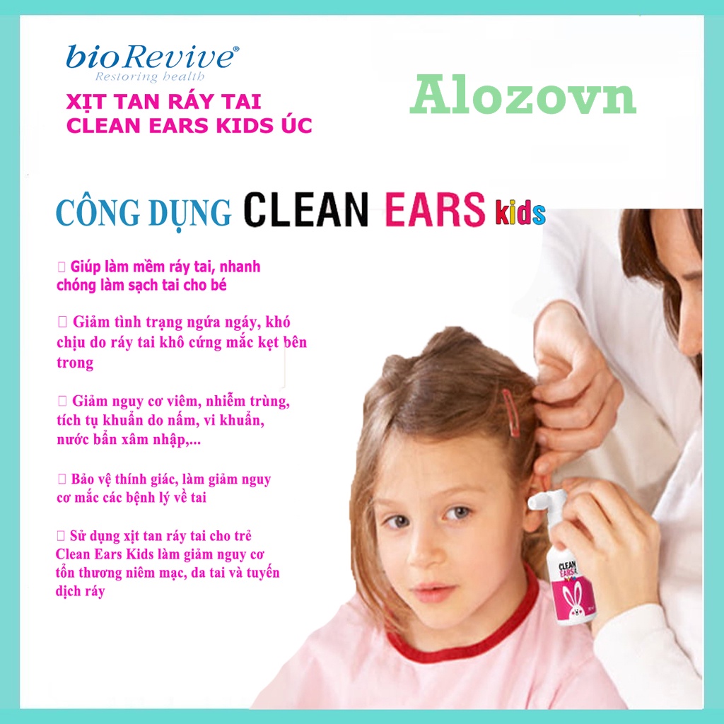 Xịt tan ráy tai Clean Ears Kids 30ml của Úc