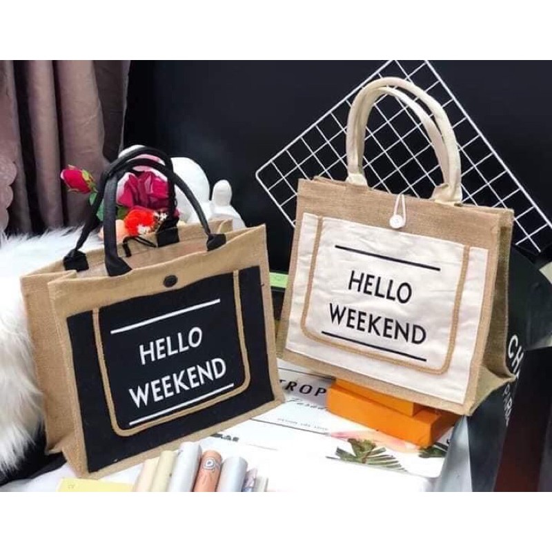 Túi Cõi Đi Biển❤️FREESHIP❤️Túi Đi Du Lịch Hello Weekend Hót Trend