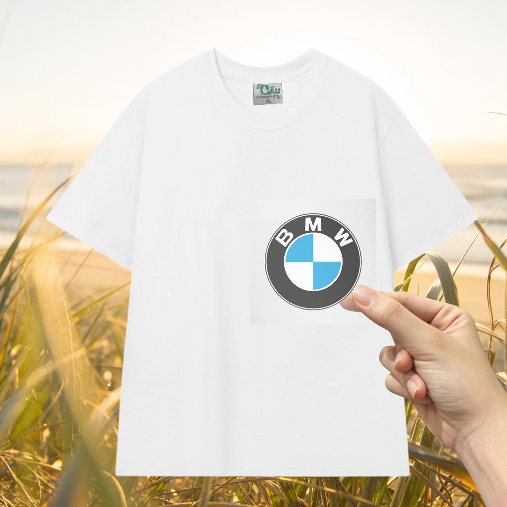 Sticker logo in194 công nghệ in pet chuyển nhiệt- ủi trực tiếp lên vải, áo - 8cm - BMW