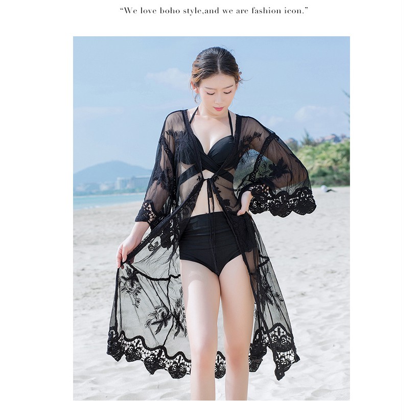 Áo khoác cardigan dài tay phối ren thời trang cho nữ | BigBuy360 - bigbuy360.vn