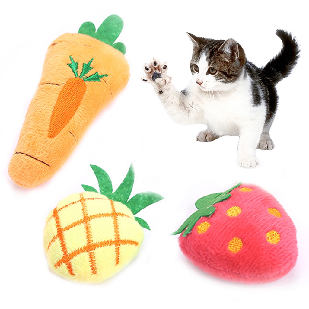 11 Đồ chơi nhai gặm hình củ cà rốt trái cây cho mèo cưng