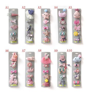 Set kẹp tóc siêu dễ thương cho bé set 5 cái