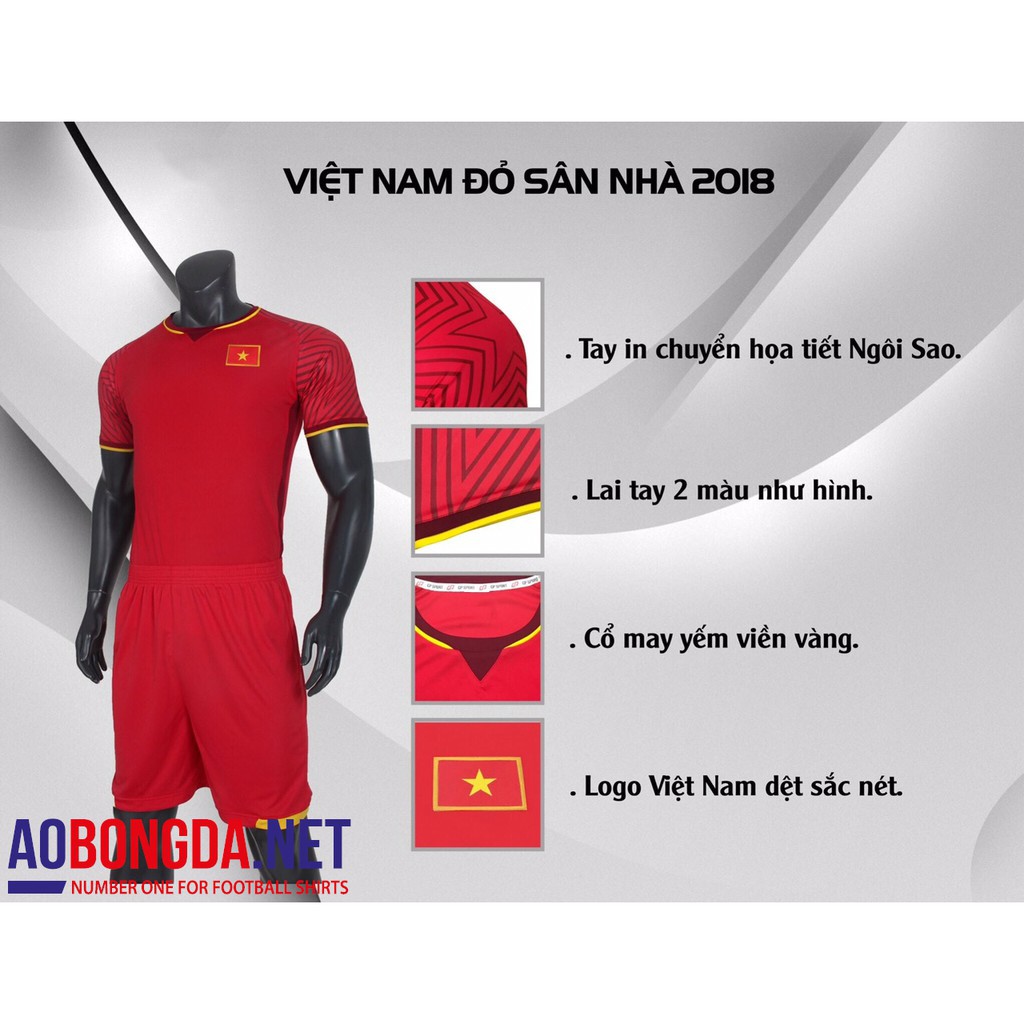 Bộ đồ bóng đá Việt Nam 2018 có logo