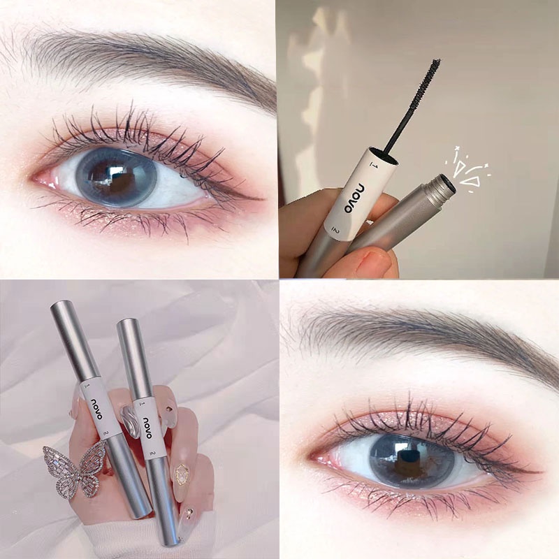 Bộ mascara và dung dịch tẩy trang chống thấm nước lâu trôi hiệu quả Novo