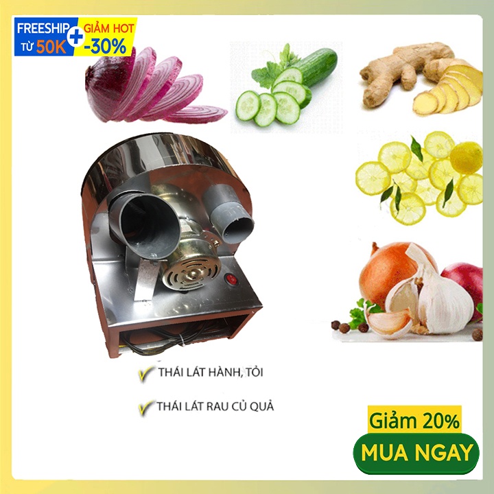 Máy thái hành Motor inox có nắp đậy kèm bộ dao 30k