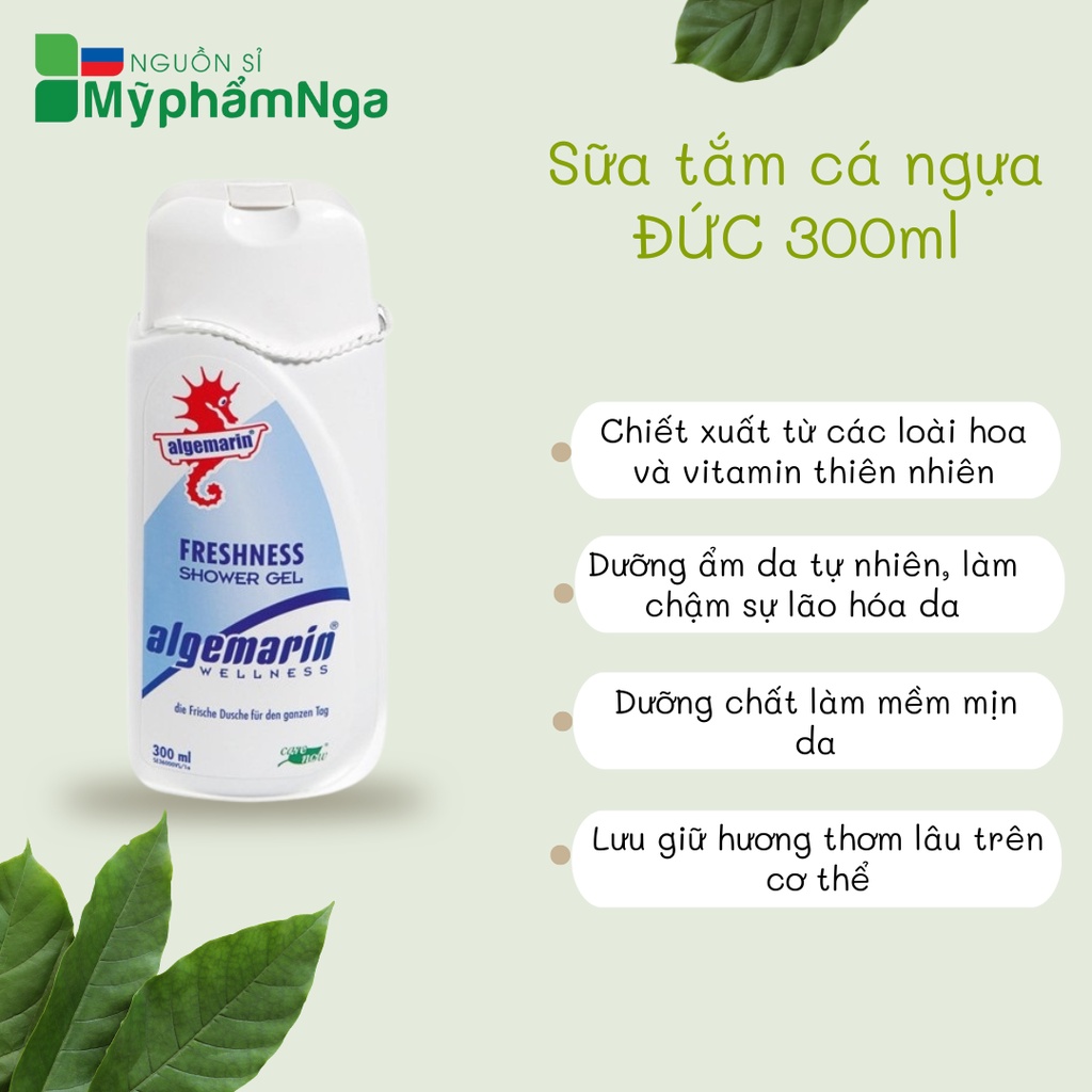 Sữa tắm cá ngựa Đức Algemarin chai vuông 300ml - Hàng chuẩn nội địa Đức