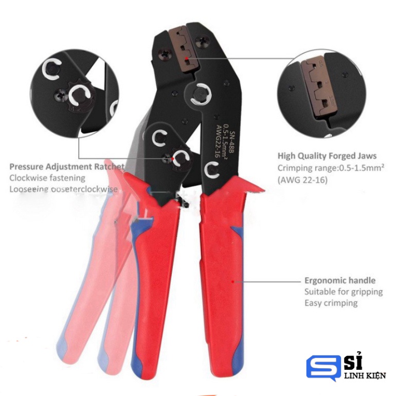 KÌM BẤM ĐẦU HEADER 2,8-6.3MM, bấm jack, cos xe máy, oto SN-48B