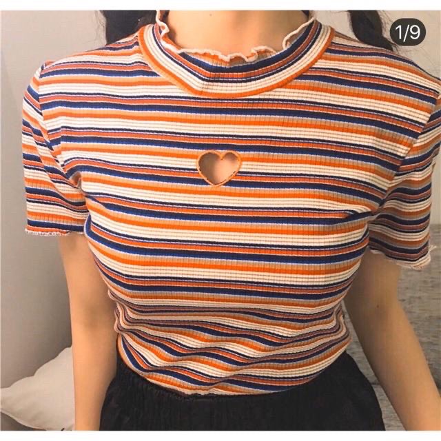 Áo thun ôm body croptop khoét tim A228