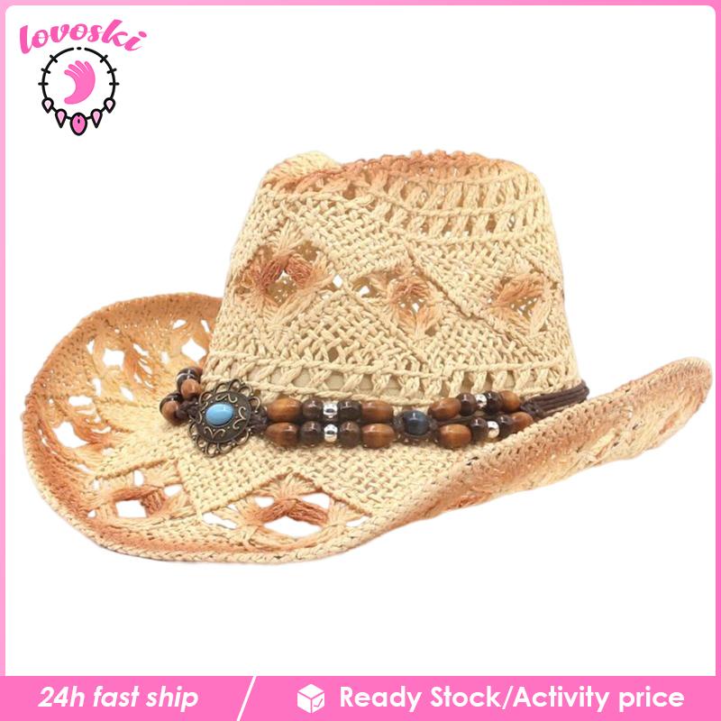 Nón Cao Bồi Bằng Rơm Chống Nắng Phong Cách Cao Bồi Cổ Điển Có Thể Tháo Rời Dùng Khi Đi Du Lịch