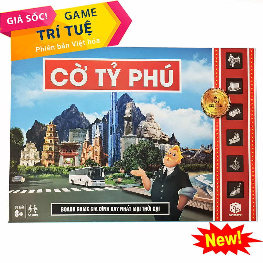 Đồ chơi Cờ tỉ phú Monopoly Việt hóa loại đẹp cho gia đình, board game giả lập, sử dụng tiền mô phỏng [GIẢM GIÁ SỐC]