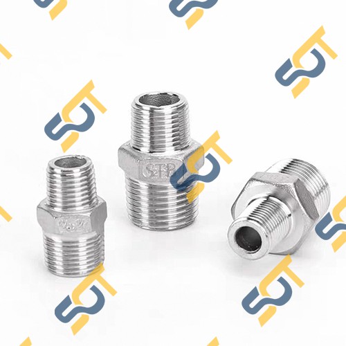 [KÉP THU] Chuyển 1/2 21 xuống 13 &amp; 17 hai đầu ren ngoài bằng INOX (Inox pipe reducing hexagon nipple) Man thu &amp; đều