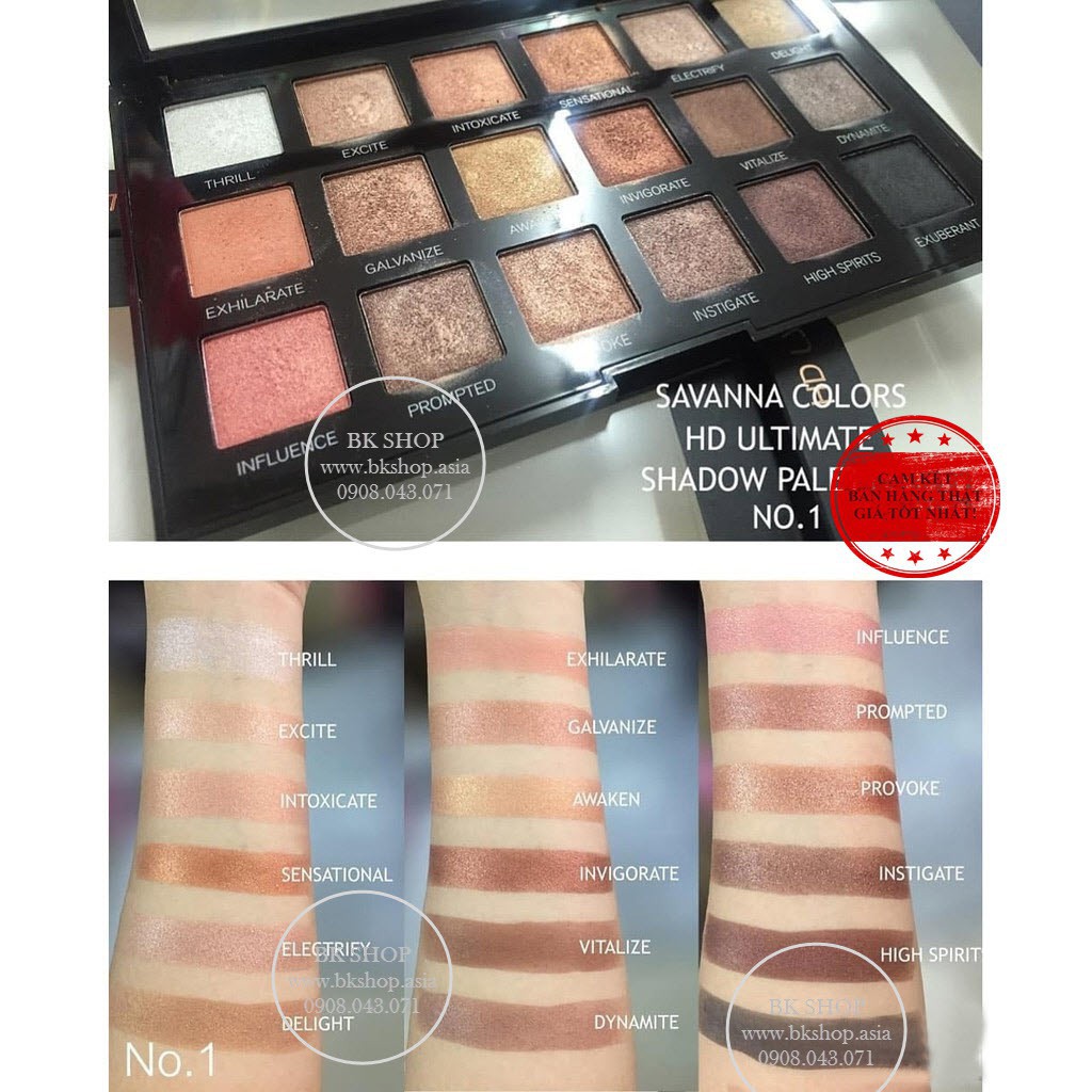 Sét Phấn mắt -Tạo khối - Highlight 18 Ô Sivanna HD Ultimate Shadow Palette HF375