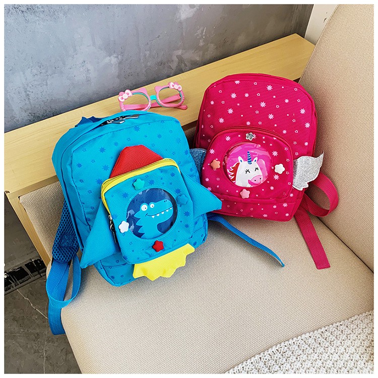 Balo cho bé trai bé gái thời trang hình khủng long vườn sao siêu bền cao cấp đa năng tặng combo 4 món