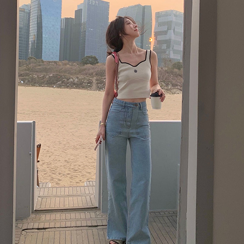 Áo Dệt Kim Hai Dây Thêu Hoa Trà Thời Trang Mùa Hè Cho Nữ