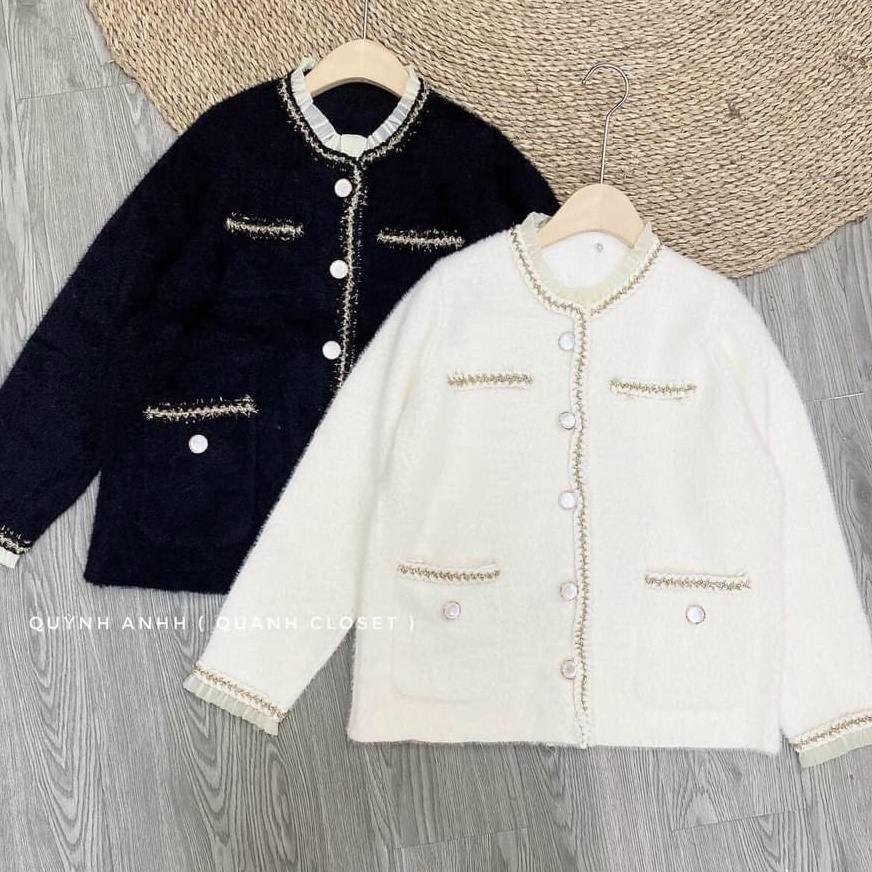 Áo khoác len cardigan lông cừu mềm mịn hàng cao cấp viền thừng sang chảnh phong cách thời trang hàn quốc | BigBuy360 - bigbuy360.vn